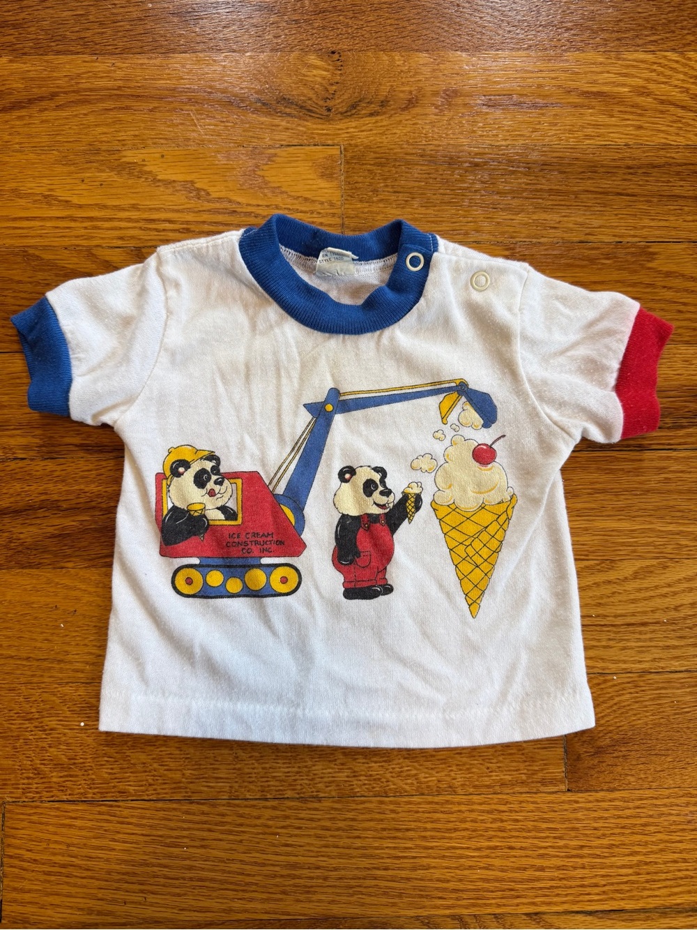 Ice Cream Construction Crew Vintage 80s 90s 12 M Toddler Youth T Shirt